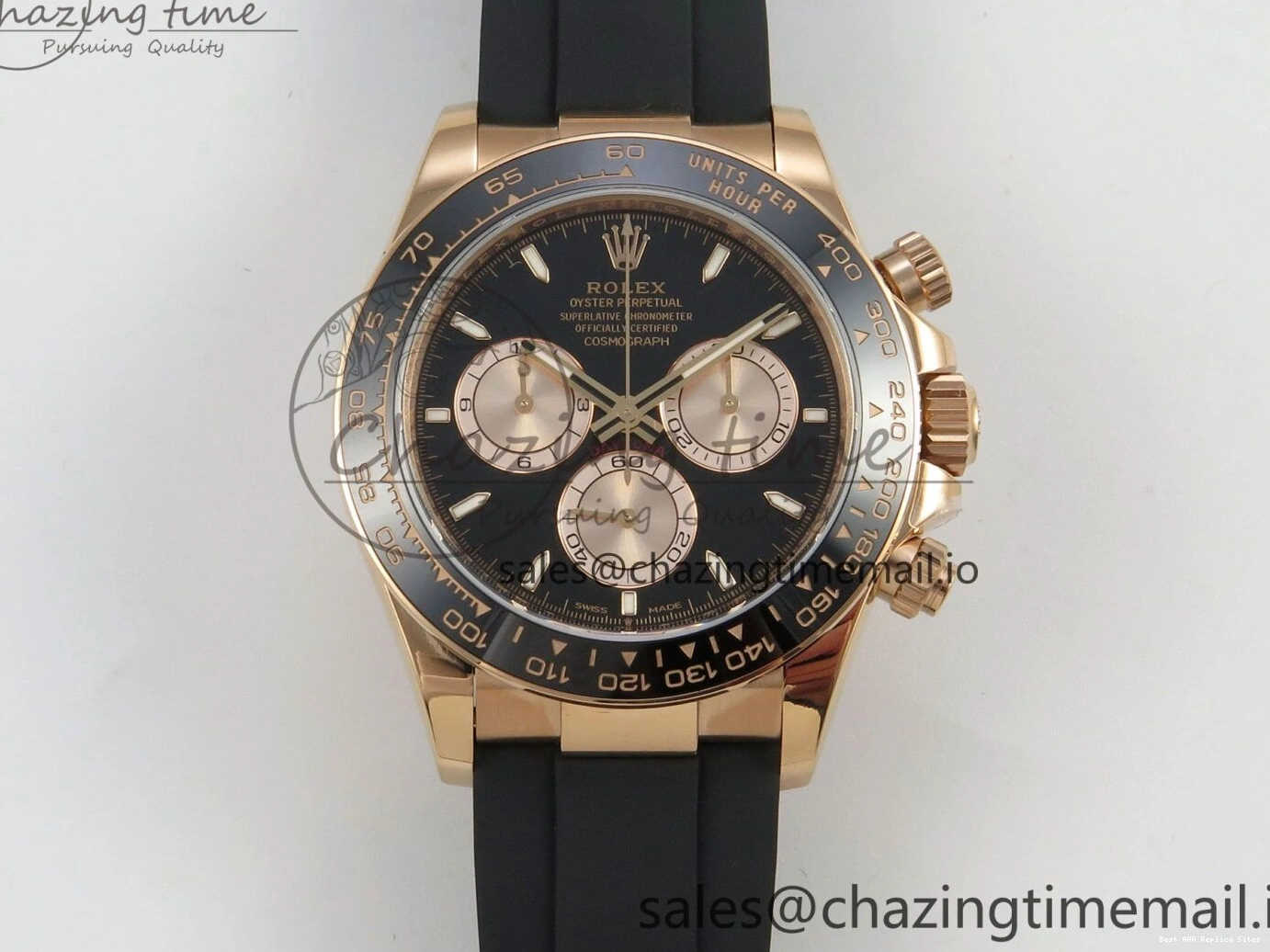 AAA Replica Watches 126515 Best VSF Black 114 (Weighted) 1:1 V2 Dial Oysterflex RG EasyCare Strap on Daytona Edition VS4131 0113